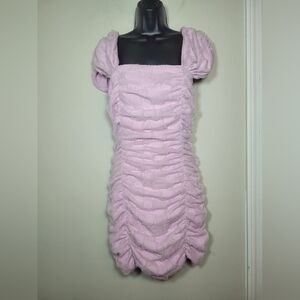 Endless Rose Ruched Mini Dress with Cap Sleeves sz M